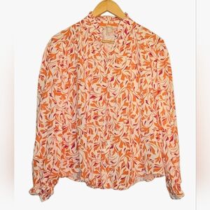 Barbour Ruffle Collar Galia Shirt Size 6